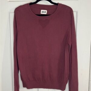 Pact Women's Burgundy Crew Neck Sweater